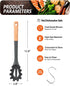 Silicone Pasta Fork, Kitchen Heat Resistant Noodle Spoon Server, BPA Free Spaghetti Strainer,12.8 inch (Black)...