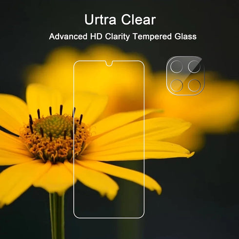 Ailun Glass Screen Protector for Galaxy A42 5G 3Pack + 2Pack Camera Lens Tempered Glass Fingerprint Unlock Compatible 0.33mm Ultra Clear Anti-Scra...