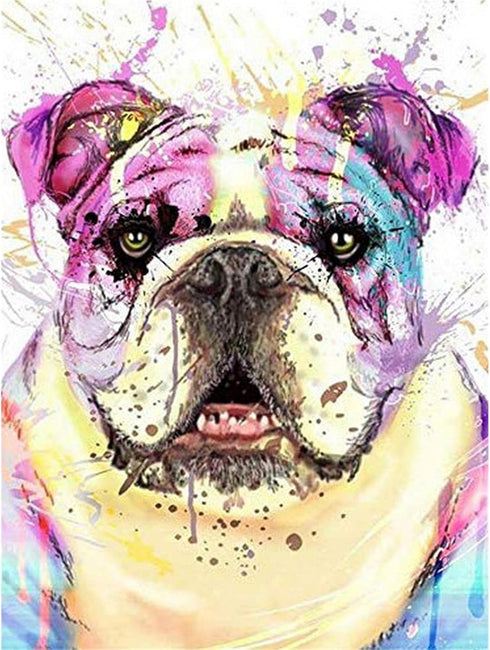 Zimal Diamond Embroidery Bulldog 5D Diamond Painting Full Diamond Mosaic 3D Picture of Rhinestones Cross-Stitch 11.8 x 15.8 Inch......