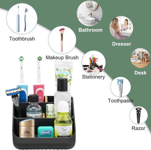 Toothbrush Holders Bathroom Countertop Organizer- Bamboo Electric Tooth Brushing Holder 6 Slots Toothbrush Caddy for Counter Organization Kids Fam...