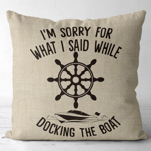 FujLoy,I'm Sorry for What I Said While Docking The Boat Flax Throw Pillow Cover,18 x 18 Inch Decorative Cotton Linen Cushion Cover for Sofa Couch ...