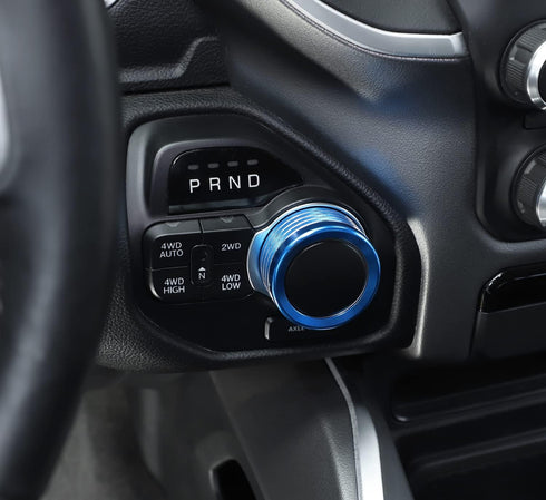 Voodonala for Dodge RAM Aluminum Headlight Headlamp & Gear Shift Shifter Shift Lever Selector Knob Switch Adjustment Knob Cover for 2018-2024 Dodg...