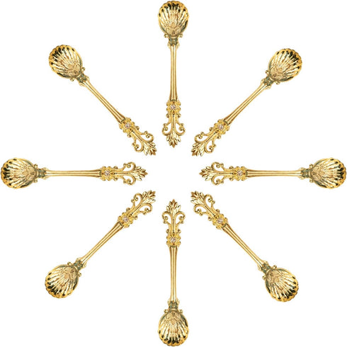 Yarlung 16 Pack Mini Coffee Spoons, 4.5 Inch Demitasse Vintage Spoon for Espresso, Tea, Dessert, Condiments, Gold...