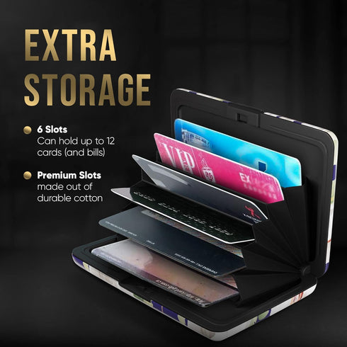 TopMost RFID-Blocking Aluminum Wallet Credit Cards Holder for men & women - Slots for 12 Cards And Bills...