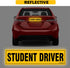 TOTOMO Student Driver Sticker for Car- Large 12x3 Adhesive Reflective Vehicle Safety Sign Window Cling for New Rookie Learner Drivers Removable Bu...