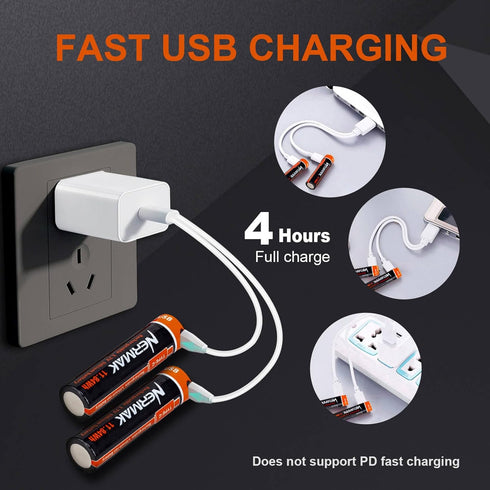 3.7V 3200mAh USB Rechargeable Lithium lon Battery for Flashlights, Headlamps, Bike Lights, Bluetooth Speaker Etc(2 Pack)......