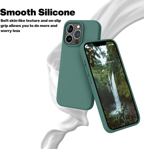 OTOFLY Designed for iPhone 13 Pro Max Case, Silicone Shockproof Slim Thin Phone Case for iPhone 13 ProMax Case 6.7 inch (Midnight Green)...