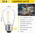 Meconard 24-Pack LED 1W String Light Bulbs, S14 Plastic Shatterproof Edison Vintage Style Replacement 1 Watt Outdoor Light Bulbs 2200K, Waterproof...