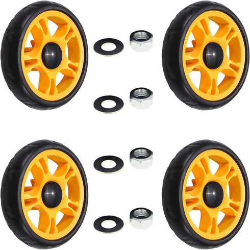 MroMax 4Pcs 4.72 Inch Stroller Wheel, 120mm x 25mm Single Wheel, for 19mm Circular Pipes, Plastic Wheel Replacement for Stroller and Pet Stroller ...