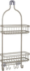 Zenna Home Shower Caddy Hanging Bathroom Organizer, Steel Shower Rack with 2 Shelves, Rust-Resistant Over Shower Head Caddy Storage System, Satin ...