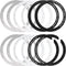 12 Pcs Magnetic Wireless Charging Metal Ring with Sticker, Universal Ultra Thin Notched and Round Alphabet Ring Conversion Kit Compatible with Mag...