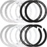 12 Pcs Magnetic Wireless Charging Metal Ring with Sticker, Universal Ultra Thin Notched and Round Alphabet Ring Conversion Kit Compatible with Mag...