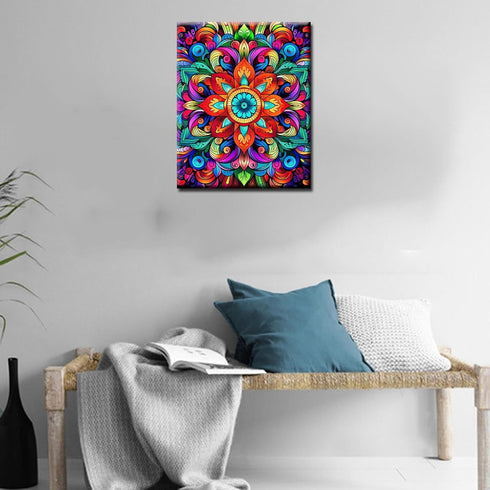 Aihonmin Rustic Flower Pattern Pictures paint by numbers for adults beginner?DIY Abstract Floral Pictures Kit Art Craft Canvas Wall Decoration Dig...