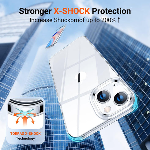 TORRAS for iPhone 13 Case/iPhone 14 Case Clear, Never Yellow, Military Grade Drop Tested, Protective Slim Thin Case for iPhone 13 Phone Case/iPhon...