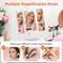Travel Makeup Mirror, Rechargeable 1X/3X/5X Magnifying Trifold Makeup Mirror with Lights, 3 Color Lights, Touch Control Lighted Vanity Compact Mir...