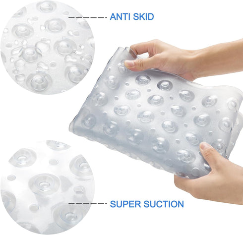 AmazerBath Bath Tub Mat, Medium Size 27.6 x 15 Inches Non-Slip Shower Mats with Suction Cups and Drain Holes, Bathroom Bathtub Mats Machine Washab...