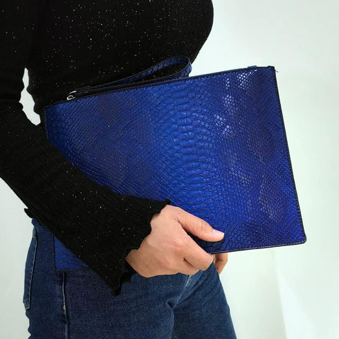 Women Clutches Fashion Snakeskin PU Leather Party Envelope Purse Bag with Hand Strap...