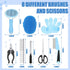 9 Pcs Dog Grooming Brush Shedding Kit Self Cleaning Slicker Dog Brush Shedding and Flea Comb Nail Clippers and File Pet Grooming Brush with Adjust...