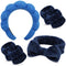 Spa Headband for Washing Face Makeup Headband Skincare Headband 6PCS Face Wash Headband Wrist Bands for Washing Face Dark Blue Sponge Hair Band Ha...