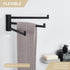 Swivel Hand Towel Holder 3 Bars, Angle Simple 304 Stainless Steel Hand Towel Rack, Folding Bathroom Towel Hanger Wall Mount, Matte Black...