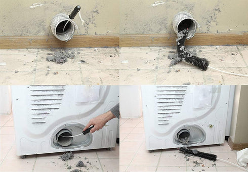 Dryer Vent Cleaner Kit 4 Pack Dryer Lint Brush Vent Trap Cleaner Long Flexible Refrigerator Coil Vacuum Attachment