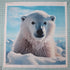 Fabric Panel 14"x14" Realistic Polar Bear 100% Cotton Quilting Sewing Panel Square AM81...