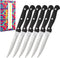 KITWARE Steak Knives Set in Gift Box,4.5 inch Sharp Steak Knives Set of 6, Serrated Edge Knife with Black Handle,Stainless Steel Knifes for Bread,...
