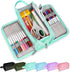 Sooez Large Pencil Case, Big Capacity Pencil Pouch Pen Bag with 3 Compartment, Portable Canvas Stationery Organizer with Zipper, Cute Aesthetic Sc...
