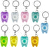 20Pcs Portable Cleaning Mint Dental Teeth Floss Tooth Shaped Key Chain Flat-Line Design Floss Roll Cleaning Oral Care Tooth Cleaner Hygiene 15M Le...