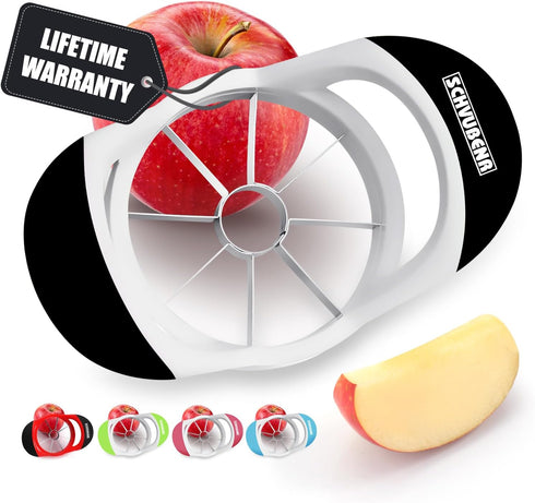 SCHVUBENR 3.5 Inch Apple Slicer - Professional Apple Cutter - Stainless Steel Apple Corer - Super Sharp Apple Slicer and Corer - Apple Tool with 8...
