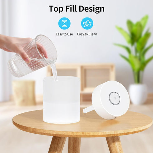 SmartDevil Small Humidifier, 600ml Portable Mini Humidifier, USB Personal Desk Humidifier for Bedroom, Plants, Office, Travel, Nightstand with Nig...