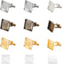 PH PandaHall 24 pcs 3 Colors Brass Cufflink Cuff Button Pads 16mm Square Tray Bezel Cufflink Blanks with Clear Cabochons for Shirt Cloth Accessori...