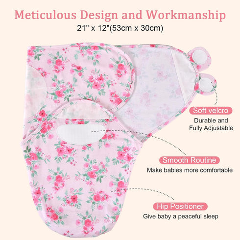 david's kids 100% Cotton Baby Swaddle Wrap 0-6 Months, Soft Breathable Swaddle Blanket for Newborn Infant, Adjustable Baby Swaddle Sleep Sacks for...