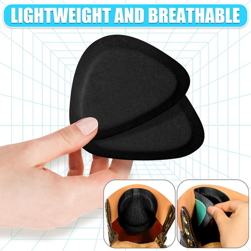 4 Pair Leather Heel Pads, Heel Grips Liner Cushions for Heel Pain Relief, Inserts for Women/Men Loose Shoes Improved Shoe Fit and Comfort (Black)...
