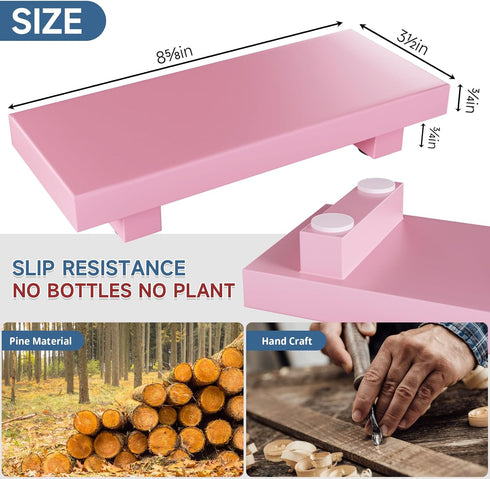 Pedestal Stand Wood Risers for Display Perfume Candle, Farmhouse Bathroom Decor Decorative Vanity Tray for Counter Sink Countertop Dresser Toilet ...
