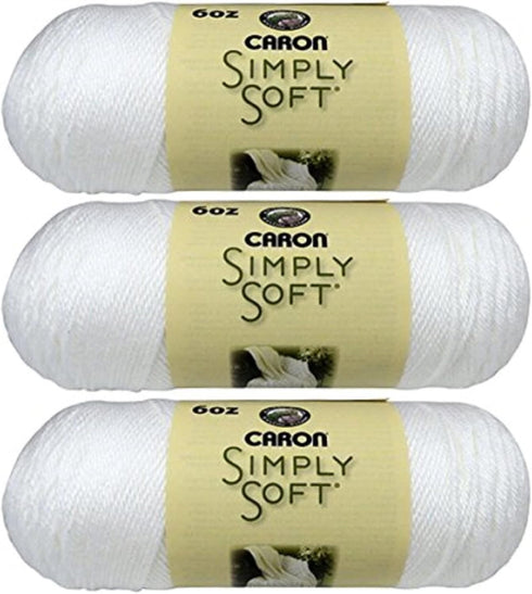 Caron Bulk Buy: Caron Simply Soft Yarn Solids (3-Pack) White #H97003-9701......