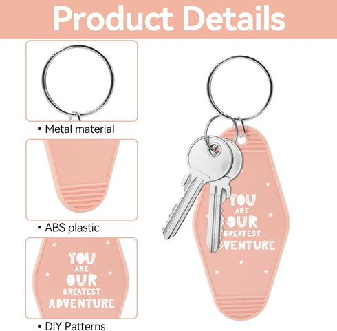 36 Pcs Vintage Motel Keychain DIY Blank Hotel Keychains Heat Transfer Blank Keychains Bulk...
