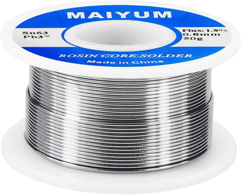 63-37 Tin Lead Rosin Core Solder Wire for Electrical Soldering (0.8mm 50g)...