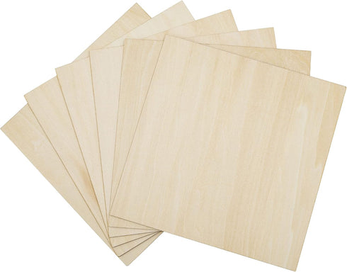 Unfinished Wood, 6 Pack Basswood Sheets for Crafts, Craft Wood Board for House Aircraft Ship Boat Arts and Crafts, School Projects, Wooden DIY Orn...