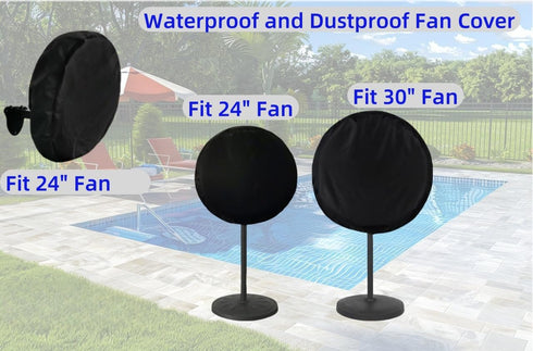Outdoor Fan Cover, Waterproof & Dustproof Fan Cover Fit for Most 24" & 30" Large Stand up Pedestal Fan and Wall Mount Industrial Fans (Fit 30" Fan...