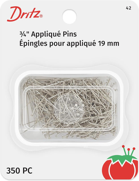 Dritz 42 Appliqué Pins, 3/4-Inch (350-Count), Nickel...
