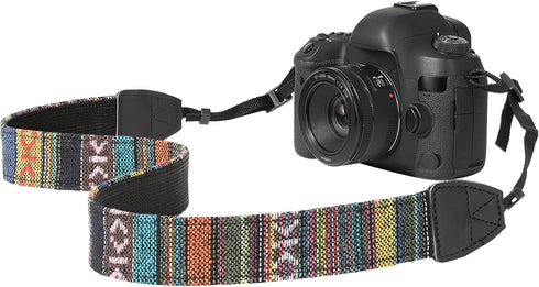 MoKo Camera Strap, Retro Cotton Canvas Woven Strap Universal Shoulder Neck Sling Belt for ALL DSLR/SLR Cameras Canon/Sony/Nikon, Adjustable Thin S...