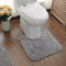 USIX Hand Tufted Cotton Towel-Like Hotel Spa Tub Shower Bath Floor Mat Washable Bath Mats Soft Absorbent Cotton Rug/Non-Rubber Back (Grey,U Shape ...