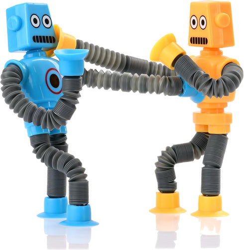 nutty toys Sensory Robot Toys 4pk - Top Pop Tubes Fidget Toy 2024 for ADHD Autism Ages 3 4 5 6 7 8 9 10, Best Kids Travel Toy Gifts Idea, Unique C...