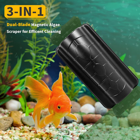 2023 Aquarium Magnetic Cleaner, Magnetic Algae Scraper, Fish Tank Glass Cleaner Brush, Floating Algae Magnet Cleaning Tool Scrubber Brush Algae Re...