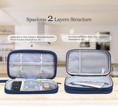 Portable, Waterproof Electronics Accessories Case and Organizer Bag for Cables, USB Drives and Chargers...
