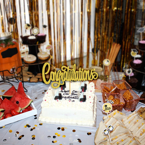 Congratulations Cake Topper, Congrats Grad Graduate, 2025 Graduation/Wedding/Birthday/Anniversary/Retirement Celebration Party Decorations Supplie...
