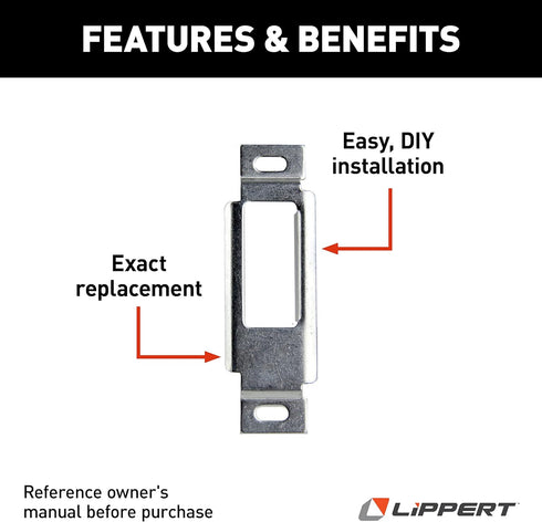 Lippert Replacement RV Baggage Door Latch Strike, No Assembly Required, Easy DIY Installation for 5th Wheels, Travel Trailers and Motorhomes - 314...