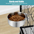 Dog Bowl Stainless Steel Pet Hanging Food Water Bowl Cage Feeding Cup Feeder for Dogs Cats Rabbits Birds Small Animal (Large (2pcs)...