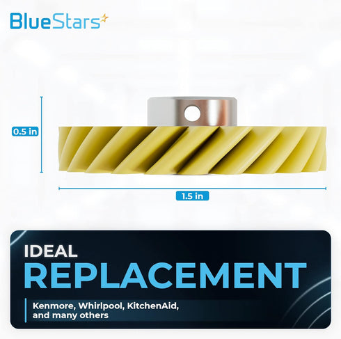 BlueStars Upgraded W10112253 Mixer Worm Gear Replacement Part – Compatible with Whirlpool & KitchenAid Mixers - Replaces 4162897 4169830 AP4295669...